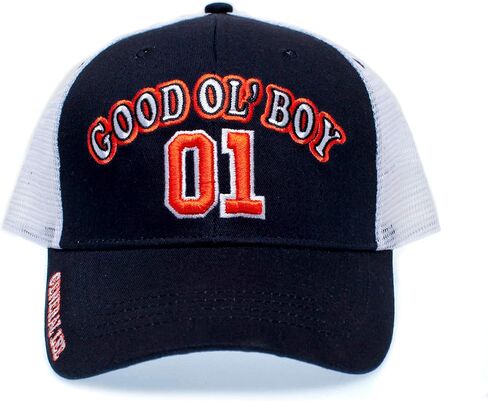 General Lee 01 Truckers Hat Good Ol’ Boy Cap Unisex Adult Black/White in Saudi Arabia