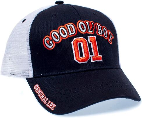 General Lee 01 Truckers Hat Good Ol’ Boy Cap Unisex Adult Black/White in Saudi Arabia