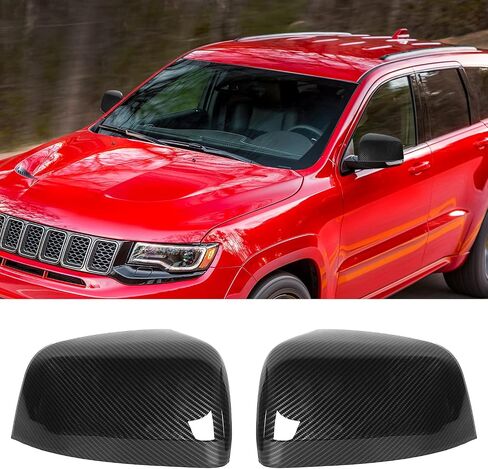 CheroCar Side Door RearView Mirrors Cover Rear View Mirror Caps Trim for Jeep Grand Cherokee 2011-2020, for Dodge Durango 2011-2020, ABS Exterior Accessories (Carbon Fiber) in Saudi Arabia