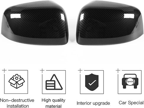 CheroCar Side Door RearView Mirrors Cover Rear View Mirror Caps Trim for Jeep Grand Cherokee 2011-2020, for Dodge Durango 2011-2020, ABS Exterior Accessories (Carbon Fiber) in Saudi Arabia