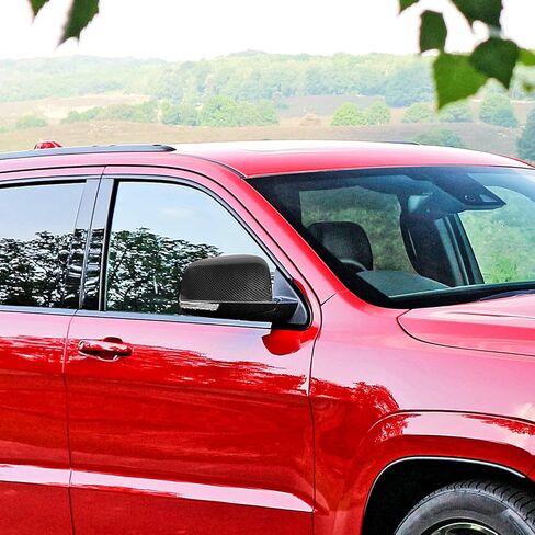 CheroCar Side Door RearView Mirrors Cover Rear View Mirror Caps Trim for Jeep Grand Cherokee 2011-2020, for Dodge Durango 2011-2020, ABS Exterior Accessories (Carbon Fiber) in Saudi Arabia