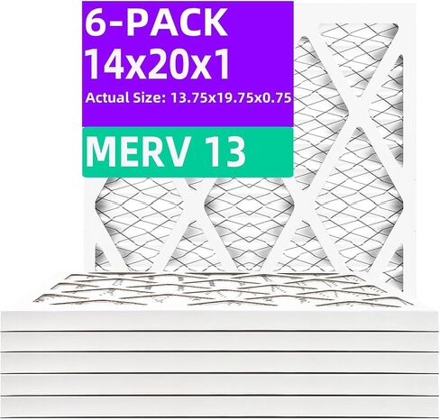 12x24x1 MERV 13 (6 عبوات) فلتر هواء مطوي (الحجم الفعلي: 11.38 بوصة × 23.38 بوصة × 0.75 بوصة) MPR 1900 & FPR 10، مرشحات هواء الفرن in Saudi Arabia
