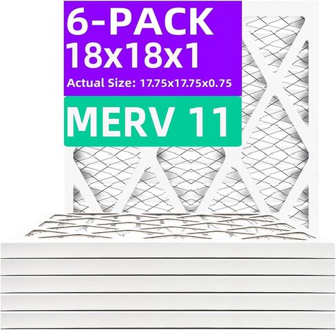 12x24x1 MERV 13 (6 عبوات) فلتر هواء مطوي (الحجم الفعلي: 11.38 بوصة × 23.38 بوصة × 0.75 بوصة) MPR 1900 & FPR 10، مرشحات هواء الفرن in Saudi Arabia