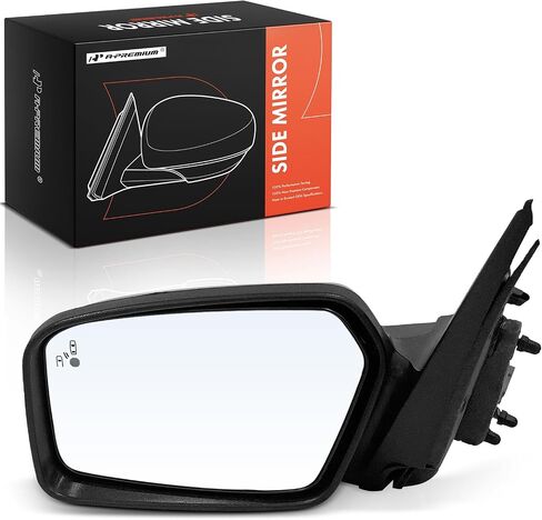 مرآة الباب الجانبية لبرنامج تشغيل السائق A-premium-متوافقة مع Ford Fusion 2010-2012 و Mercury Milan 2010-2011-مرآة مسخنة غير طيبة ، أسود خارجي للخلفي مع الكشف عن بقعة عمياء وضوء البرك in Saudi Arabia