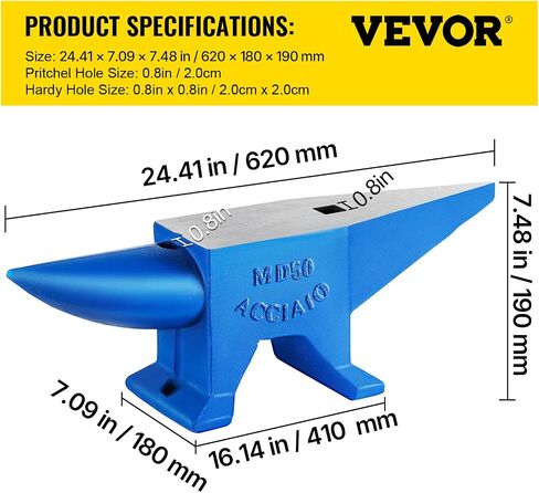 Vevor Single Horn Anvil ، 110 رطلاً من الفولاذ المصبوب ، والصلابة عالية الصلابة ، قرن ، قرن ، قرن ، من الحدادين ، مع كونترتوب كبير وقاعدة مستقرة ، أداة عمل معدنية للانحناء المعدني ، تشكيل ، التواء in Saudi Arabia