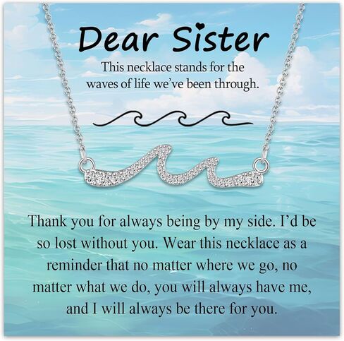 EPIRORA Gifts for Her, Silver Wave Necklace for Women, Birthday Anniversary Christmas Jewelry Gift Ideas for Best Friend Bestie Sister Mom Daughter in Saudi Arabia