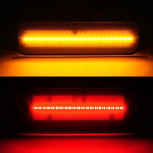 Hecasa LED LED Side Marker Lights متوافقة مع 1978-1987 Chevrolet Chevy El Camino Malibu GMC Caballero الأمامي الخلفي مصابيح الإشارة الخلفية استبدال 913417 929986 (4pcs العنبر والعدسة الحمراء والضوء) in Saudi Arabia