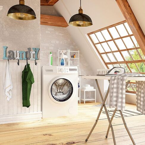 Linfevisi Wooden Laundry Sign Aqua Hanging Block Letters Sign Rustic Wood Word Decor Laundry Wall Sign Cutout Word Art Wall Decor Decorative Key Holder Hanger with 4 Hooks in Kuwait