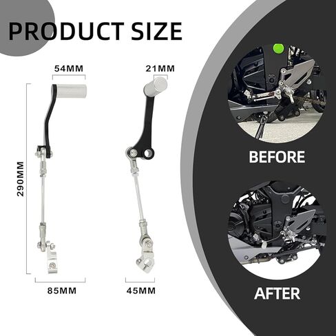 Gear Shifter for Ninja 300,CNC Aluminum Motorcycle Foot Shift Lever for Ninja300 2013-2017-Black in Saudi Arabia