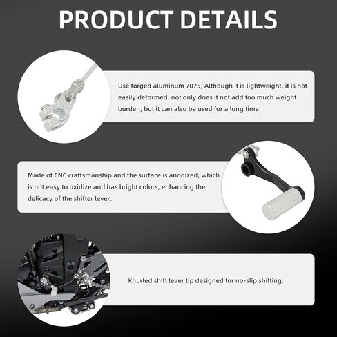 Gear Shifter for Ninja 300,CNC Aluminum Motorcycle Foot Shift Lever for Ninja300 2013-2017-Black in Saudi Arabia