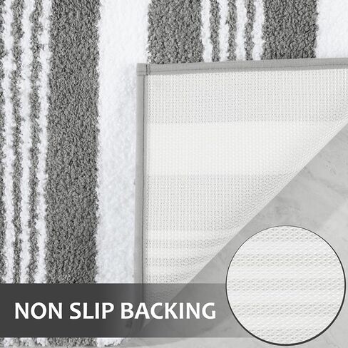 LOCHAS Long Bathroom Rugs Runner, 24" x 60" Large Bath Rug Non Slip Absorbent, Washable Microfiber Bathroom Mat Luxury Fluffy Soft, Shaggy Bath Mats for Shower Quick Dry, Navy Blue in Kuwait