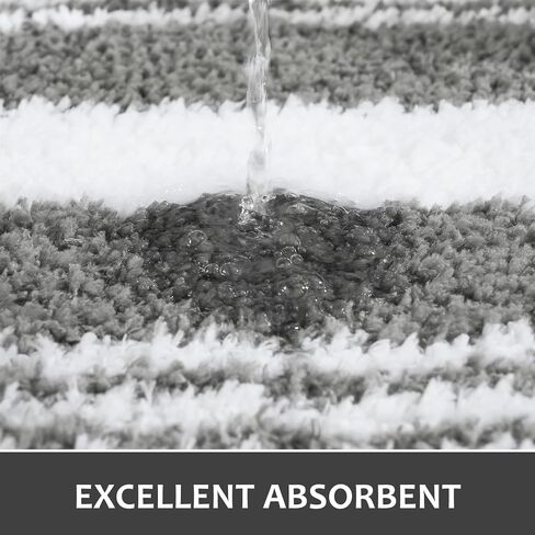LOCHAS Long Bathroom Rugs Runner, 24" x 60" Large Bath Rug Non Slip Absorbent, Washable Microfiber Bathroom Mat Luxury Fluffy Soft, Shaggy Bath Mats for Shower Quick Dry, Navy Blue in Kuwait