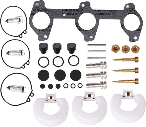 Boat Engine 6H3-W0093-02 6H3-W0093-01 6H3-W0093-00 6H3-W0093-03 Carburetor Repair Rebuild Kit & Gasket for Yamaha 60HP 70HP Outboard Motor, fit Sierra 18-7766 6H3-W0093 in Saudi Arabia