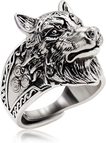 Viking Wolf Head Ring - Copper 18K Gold - Plated in Kuwait