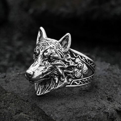Viking Wolf Head Ring - Copper 18K Gold - Plated in Kuwait