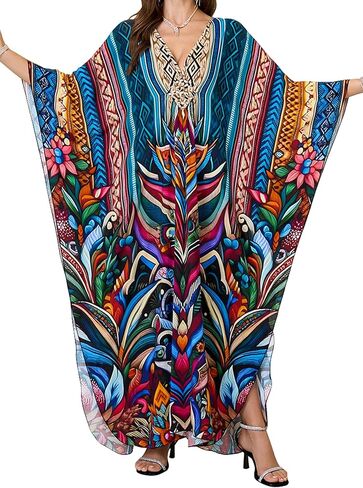 فستان Kaftan للسيدات 2025 V-Neck Beach Cove Up for Swimsuit و Mumu Loungewear & Home Caftan Light in Kuwait