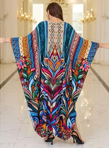 فستان Kaftan للسيدات 2025 V-Neck Beach Cove Up for Swimsuit و Mumu Loungewear & Home Caftan Light in Kuwait