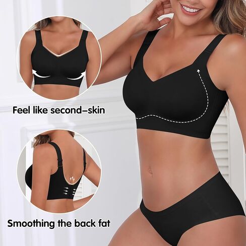 2025 Womens Seamless Wireless Supportive Bra Push Up Comfort Soft No Underwire Full Coverage T-Shirt Bras (M-4XL) in Saudi Arabia