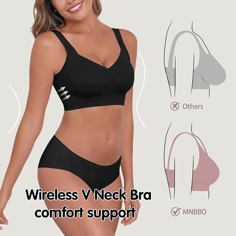 2025 Womens Seamless Wireless Supportive Bra Push Up Comfort Soft No Underwire Full Coverage T-Shirt Bras (M-4XL) in Saudi Arabia