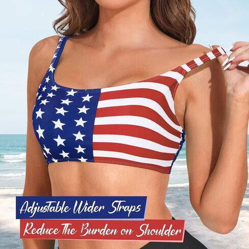 Sports Swim Bra Bikini Tops for Women Classic Bathing Suits Top with Padded Crop Swimsuit in Kuwait