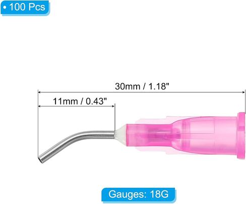 PATIKIL Blunt Tip Dispensing Needles with Bent Blunt Needle, 100 Pcs 0.5 Inch 21G Industrial Liquid Dispenser Needle for Refilling Liquid Ink Adhesive Glue in Saudi Arabia