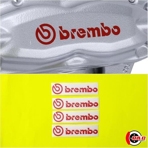 R & G Brembo Brake Caliper High Temp Decal Set من 4 (أحمر) in Saudi Arabia