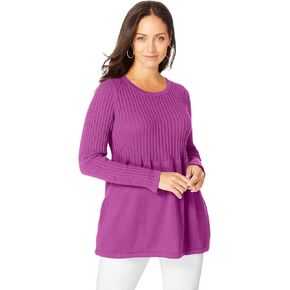 Jessica London Women's Plus Size Ribbed Baby Doll Tunic Sweater in Kuwait
