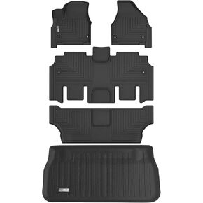 Floor Mats & Cargo Liner for 2017-2024 2025 Chrysler Pacifica Hybrid Touring L/Hybrid Touring Models,TPE All Weather Protection Slush Rubber Car Mats with Trunk mat Full Set in Kuwait