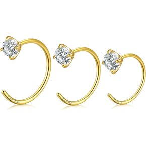14K Gold Filled Nose Ring 20G Nose Rings Hoops 316L Stainless Steel Nose Rings Diameter 6mm 8mm 10mm Spiral Nose Ring Hypoallergenic Nostril Piercing Jewelry for Women Men in Saudi Arabia