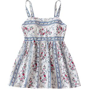 MakeMeChic Women's Floral Camisole Tops Babydoll Shirt Ruffle Hem Sleeveless Boho Tank in Kuwait