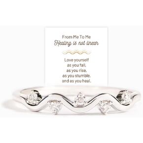 Healing Is Not Linear Self Love Highs And Lows Wave Rings for Woman, 925 Personalized Stacking Ups and Downs Self Love Rings, Inspirational Wave Encouraged Ring Jewelry Gift for Her in Kuwait