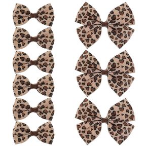 6 Pcs Leopard Bowknot Hair Bow Clips with Metal Slides Aesthetic Cheetah Print Costume Accessories Vintage Bowknot Spring Snap Hair Clips for Long Hair for Women Girls Toddlers Kids Teens in Saudi Arabia
