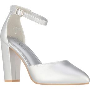 ILLUDE Women's High Block Heels Pumps Pointed Closed Toe Ankle Strap High Heel Pump Shoes in Kuwait