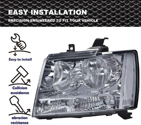 G-PLUS Headlights Assembly Compatible with Chevy Tahoe Subarban Avalanche 2007-2014 Pair Bumper Corner Headlamps Left & Right Clear Lens Black Housing Amber Reflector,faros delanteros in Saudi Arabia