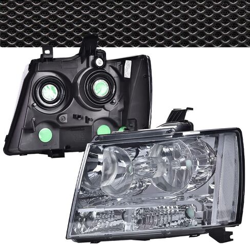 G-PLUS Headlights Assembly Compatible with Chevy Tahoe Subarban Avalanche 2007-2014 Pair Bumper Corner Headlamps Left & Right Clear Lens Black Housing Amber Reflector,faros delanteros in Saudi Arabia