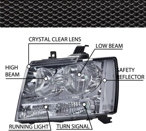 G-PLUS Headlights Assembly Compatible with Chevy Tahoe Subarban Avalanche 2007-2014 Pair Bumper Corner Headlamps Left & Right Clear Lens Black Housing Amber Reflector,faros delanteros in Saudi Arabia