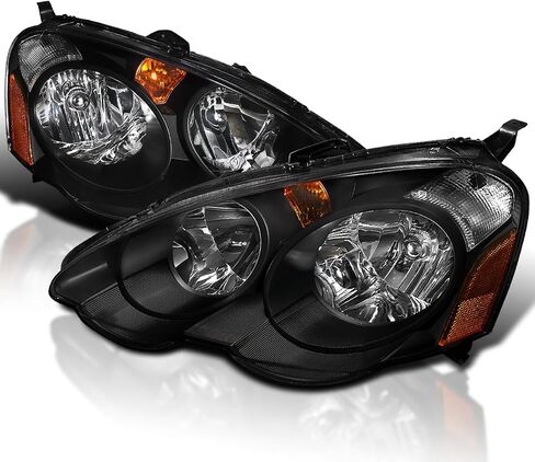 SPEC-D ضبط المصابيح الأمامية السوداء JDM متوافقة مع 2002-2004 ACURA RSX L+R مجموعة مصباح مصباح الرأس in Kuwait