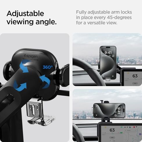 Spigen TapLock Qi2 MagSafe Charging Tesla Phone Mount for Model Y & More | For Model Y/3/S/X/Juniper - For iPhones with MagSafe & Galaxy phones with MagSafe cases & Pixel phones with Pixelsnap in Saudi Arabia