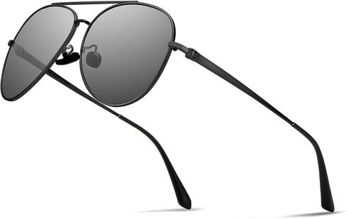 Guztag Aviator Aviator نظارات شمسية للرجال - حماية UV العدسة السوداء - الموضة Retro للجنسين G8259 in Kuwait