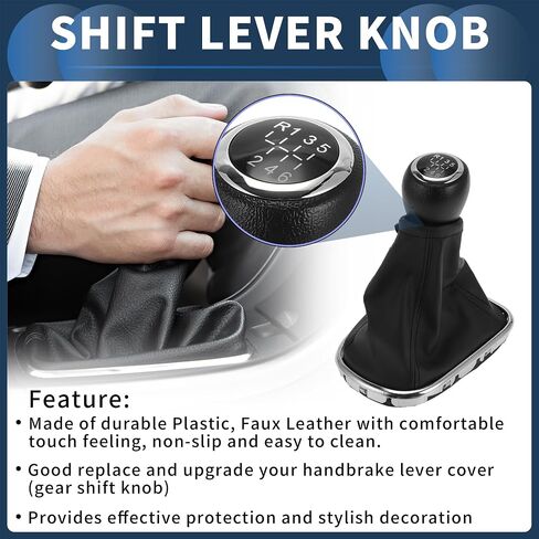 6 مقبض SPEED MANUAL GEAR SHIFTER مع غطاء ، مقبض SHIFTER LEVER عصا التروس الأمامية لشيفروليه كروز 2010-2015 بلاستيك فو ، جلد واحد ، 1 جهاز كمبيوتر in Saudi Arabia