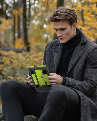 حافظة WALNEW بحامل لجهاز Kindle Paperwhite الجيل الثاني عشر الجديد كليًا مقاس 7 بوصات (إصدار 2024) وإصدار Kindle Colorsoft Signature Edition، وغطاء من جلد البولي يوريثان مع شريطين لليدين مع خاصية الاستيقاظ/السكون التلقائي (أخضر نعناعي) in Kuwait