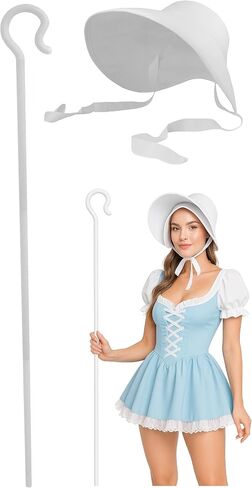 Nicky Bigs Novelties Pilgrim Shepherd Little Bo Peep Bonnet و Crook Hook Matist in Kuwait