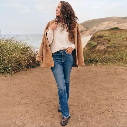 Lands' End Women's Denim High Rise Skinny Flare Jeans in Saudi Arabia