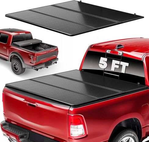 تغطية Tri-Fold Bed Truck Hard Tri-Fold Tonneau ناتجة عن 2017-2025 Honda Ridgeline ، سرير أسطول 5 أقدام (64 بوصة) ، مع بار رول أو نظام المسار in Saudi Arabia
