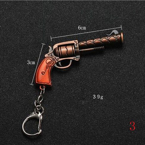Exquisite Pistol Revolver Weapon Model Pendant Keychain in Saudi Arabia