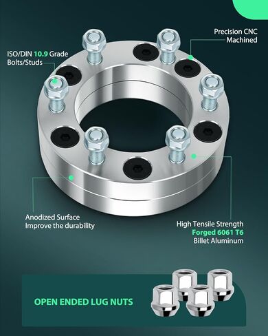 SCITOO 4Pcs 5x5.5 to 6x5.5 Wheel Adapters 2 inch Bore 108mm Studs 1/2" 5 Lug Wheel Spacers No Hubcentric Fit for Ford E-150 2003-2006,for Ford E-150 Club Wagon 2003-2005 in Saudi Arabia