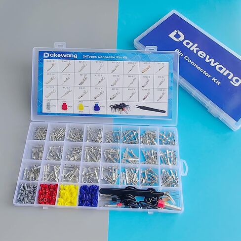 24types Automotive Pin Connectors Kit, 1/1.5/1.8/2.2/2.3/2.8/3.5mm Male&Female Wire Pins, Non Insulated Wire Terminal Pin Kit. (Pin Kit) in Saudi Arabia
