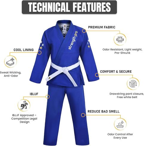 Brazilian Jiu Jitsu Gi and Martial Arts Uniform, Lightweight Preshrunk Grappling BJJ Gi for Adult, Training Gi in Kuwait