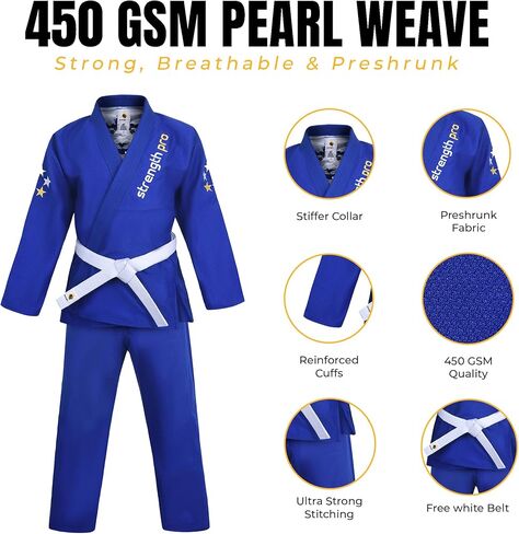Brazilian Jiu Jitsu Gi and Martial Arts Uniform, Lightweight Preshrunk Grappling BJJ Gi for Adult, Training Gi in Kuwait