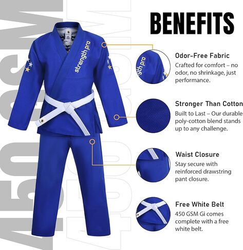 Brazilian Jiu Jitsu Gi and Martial Arts Uniform, Lightweight Preshrunk Grappling BJJ Gi for Adult, Training Gi in Kuwait
